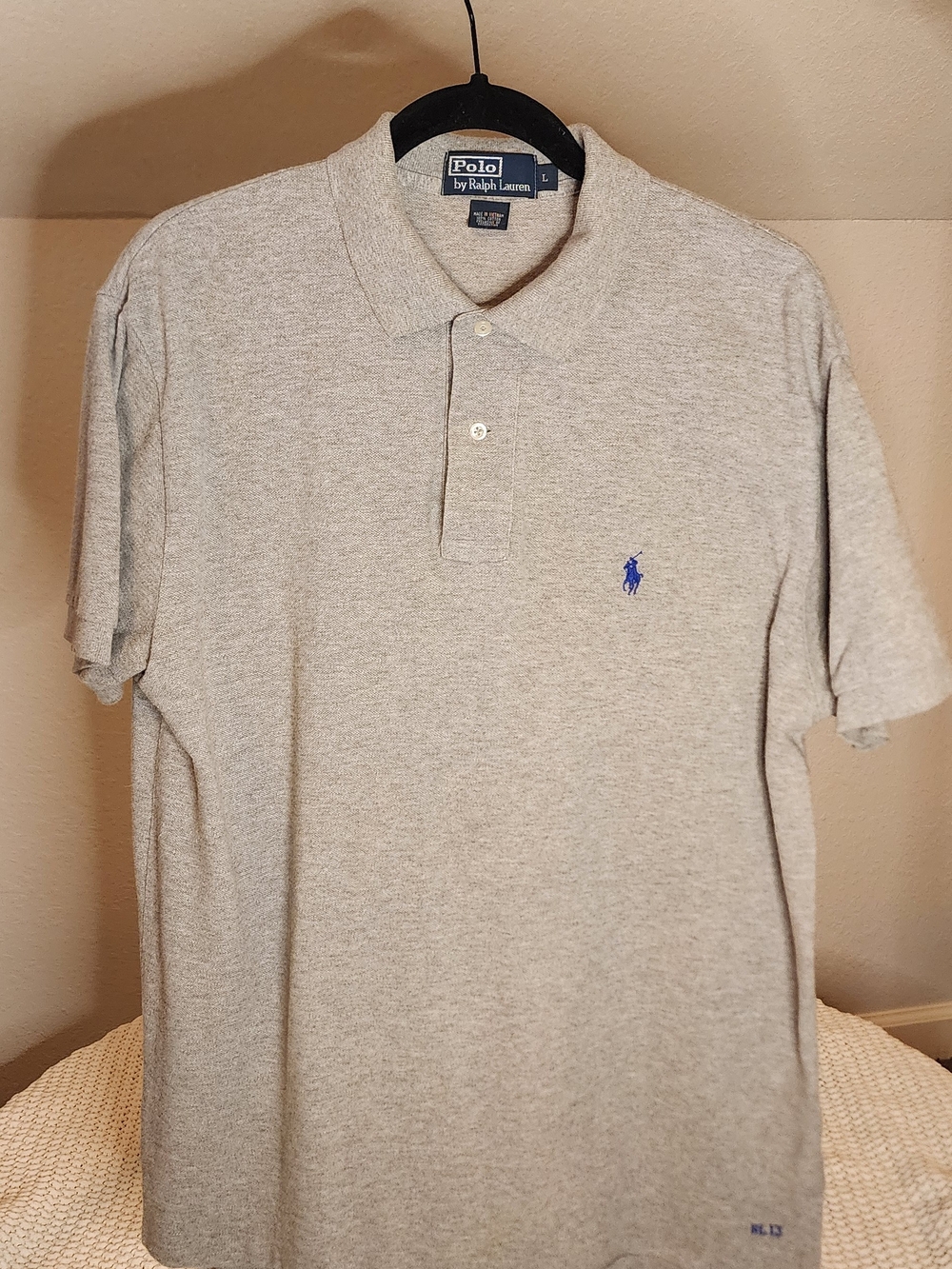 Ralph Lauren Men's Heather Gray Polo with Blue Pony
